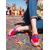 preiswerte Frauen Schuhe-Damen Mardi Gras Bunte Slipper mit auffälligem roten und blauen Design – Bequeme Mode für Karneval festliche Outdoor-Events