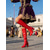 abordables Chaussures de femme-Bottes de genou en faux cuir rouge laqué pour femmes avec talon bloc – Chaussures audacieuses et brillantes pour le Carnaval les fêtes et les occasions festives