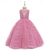 cheap Flower Girl's Dresses-Flower Girl Dress Girls' Formal Dress Wedding Attire Party Wedding Formal Fashion Adorable Princess First Communion Dress Patchwork Mesh Solid Color Sleeveless Crew Neck Light Pink White 4-7 Years