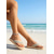 cheap Women-Women's Sparkly Rhinestone Flip Flops - Elegant Beige Thong Sandals with Crystal Trim, Comfortable Platform Beach Slides for Summer Vacation, Poolside Lounging &amp; Island Travel