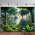 cheap Wall Tapestries-Tropical Rainforest Tapestry Jungle Nature Landscape Wall Hanging Green Palm Trees Sunbeams Wall Art For Living Room Bedroom Dorm Home Decor