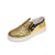 abordables Chaussures de femme-Baskets à enfiler dorées à paillettes pour femmes, chaussures à plateforme à imprimé léopard pour les fêtes de carnaval