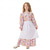 abordables Pionero / Siglo XIX-250º Aniversario de EE. UU. Período colonial Siglo 19 Vestido de la pradera Conjunto de gorro y delantal Larga Chica pionera Colonial Guerra Revolucionaria Floral Disfraz Chica Víspera de Todos los