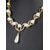 abordables Boda ACC-Conjunto de collar y aretes de perlas de imitación de aleación para mujer, colores dorado y plateado, diseño elegante con detalles de cristal, perfecto para bodas y cenas formales.
