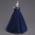 cheap Flower Girl's Dresses-Flower Girl Dress Girls' Formal Dress Wedding Attire Party Wedding Formal Elegant Fashion Adorable First Communion Dress Patchwork Mesh Solid Color Sleeveless Crew Neck Blue Grey 4 years+