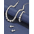 preiswerte Hochzeit ACC-Elegantes Schmuckset für Damen mit Kunstperlen in Gold- und Silberoptik, bestehend aus Halskette, Ohrringen und Armband, perfekt für Hochzeiten und festliche Anlässe.