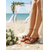 preiswerte Hochzeitsgast-Elegante weiße Damensandalen mit Schleifendetail – bequeme Sommerschuhe für Strandhochzeiten und Gäste