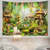 baratos Tapeçarias de Parede-Tapeçaria de parede com casinha de cogumelo de jardim de fadas, floresta mágica, arte de parede com paisagem campestre encantadora para quarto de meninas, sala de jogos, berçário e decoração de casa.