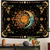 baratos Tapeçarias de Parede-Tapeçaria celestial de parede com sol e lua, constelações astrológicas e fases da lua, estilo boho hippie, para decoração de quarto e sala de estar.