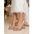 abordables novia-Sandalias de tacón de aguja con lazo plateado para mujer, elegantes sandalias de tacón alto con tira trasera para novia, para boda urbana chic. &amp;ceremonia vespertina