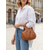 baratos Malas com Alça-Bolsa feminina em couro sintético – várias cores, alça redonda elegante, resistente e espaçosa – perfeita para looks casuais do dia a dia e para a noite.