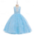 cheap Flower Girl's Dresses-Flower Girl Dress Girls' Formal Dress Wedding Attire Party Wedding Formal Fashion Adorable Princess First Communion Dress Patchwork Mesh Solid Color Sleeveless Crew Neck Light Pink White 4-7 Years
