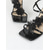 abordables novia-Sandalias blancas de tacón cuadrado con diseño floral y tira en el tobillo para mujer, zapatos de novia románticos para una boda al aire libre en un jardín.
