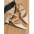 baratos Dama de honra-Sapatos de salto bloco branco marfim para mulheres, elegantes sapatos de dama de honra com tira no tornozelo para casamentos na igreja.