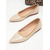 cheap Mother of Bride/Groom-Women's Nude Pearl-Trim Pointed Flats, Elegant Classic Bridal Shoes for Church Weddings