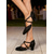 abordables Chaussures de bal, de danse moderne-Chaussures de danse à talons et brides croisées en satin noir pour femmes, style professionnel. &amp;chaussures de danse latine pour la pratique et la scène