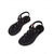 preiswerte Hochzeitsgast-Schwarze, flache Damensandalen mit Blumenmuster, kristallverzierte T-Riemen-Strandschuhe für Hochzeitsgäste