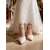 cheap Bride-Women's Ivory Lace Ankle-Strap Block Heel Pumps, Elegant Bridal Shoes for City Wedding Bride