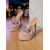 cheap Platform Sandals-Women's Nude Platform Stiletto Heels, Clear Strap Rhinestone High Heels for Nightlife Parties &amp; Pole Dance