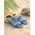 economico Donne-sandali bassi multi-cinturino in denim blu da donna: stile casual da isola tropicale, comode ciabatte aperte per passerelle sulla spiaggia e vacanze estive in resort