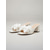 preiswerte Rutschsandalen-Weiße Damen-Mules mit Schleife, Blockabsatz und eckiger Spitze – elegante Sommersandalen für Städtetrips, Resorturlaube und Brunch-Outfits