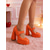 abordables Saint Valentin-Escarpins roses à plateforme pour femmes avec bride à boucle – un style rétro chic pour la Saint-Valentin, les fêtes et les occasions spéciales