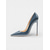 cheap Wedding Guest-Women's Blue Patent Leather Pointed-Toe Stiletto Heels, Elegant Church Wedding Guest Shoes for Formal Ceremony