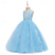cheap Flower Girl's Dresses-Flower Girl Dress Girls' Formal Dress Wedding Attire Party Wedding Formal Fashion Adorable Princess First Communion Dress Patchwork Mesh Solid Color Sleeveless Crew Neck Light Pink White 4-7 Years