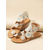 billige Brud-Dames elfenbenshvite blondesandaler, elegante bohemske brudesko til strandbryllup