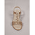 preiswerte Brautjungfer-Goldene, flache Riemchensandalen für Damen mit Kristallverzierungen, elegante und bequeme Schuhe für Brautjungfern bei Strandhochzeiten