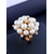 abordables Mariage ACC-Bague cocktail élégante et ajustable en fausse perle pour femme, couleur or et argent, bijou vintage idéal pour les mariages, les fêtes, les soirées et les occasions formelles.
