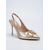 abordables Madre de la Novia/Novio-Zapatos de tacón de aguja con tira trasera y adornos de cristales dorados para mujer, elegantes zapatos de vestir con punta puntiaguda para la madre de la novia en bodas en la ciudad.