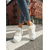cheap Women's Sneakers-Women's White Platform Sneakers - Comfortable Chunky Sole Dress Shoes with Thick Laces for Daily Streetwear, Urban Commute &amp; Casual City Walking