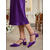abordables Madre de la Novia/Novio-Zapatos de tacón cuadrado con tiras de perlas en azul marino para mujer: elegantes zapatos de madre de la novia para bodas en la iglesia.