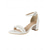 ieftine Mireasă-Sandale damă alb-ivoriu cu toc bloc și detalii din perle - pantofi de mireasă eleganți pentru nunți în grădină