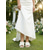 cheap Bride-Women's White Floral Flat Sandals, Pearl Bow Open-Toe Slip-On Bridal Flats, Elegant Garden Wedding Shoes for Brides