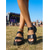 levne Ženy-Dámské černé sportovní sandály na platformě - s robustní podrážkou a pásky na Coachella a hudební festivaly &amp;elegantní letní koncertní outfity