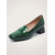 ieftine Mocasini de Damă-Mocasinile de femei verzi închise cu imprimeu de crocodil - Pantofi eleganți cu tocul pătrat pentru lucru zilnic business casual și purtare profesională