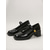 baratos Sapatos Mary Jane-Sapato feminino vermelho estilo Mary Jane com salto bloco - confortável, em couro sintético envernizado, com salto médio e tira ajustável, ideal para o trabalho, ocasiões casuais de negócios e deslocamentos diários.