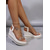 baratos Mulheres-Sandálias plataforma femininas brancas com estampa floral - salto plataforma com strass brilhantes e tiras transparentes, perfeitas para festas na piscina em resorts, férias em destinos tropicais e casamentos ao ar livre no verão.