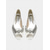 baratos noiva-Sandálias de noiva femininas de salto baixo com detalhes em champanhe – sapatos de noiva elegantes para casamentos no jardim.