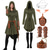cheap Outfits-Set Retro Vintage Medieval Renaissance Dress Armor Waist Belt with Accessories Long Sleeves Fairy Fancy Dress Women's Halloween Carnival Masquerade Renaissance Fair Retro Theme Party Adults Dress