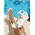 baratos Mulheres-Sandálias plataforma femininas brancas com estampa floral - salto plataforma com strass brilhantes e tiras transparentes, perfeitas para festas na piscina em resorts, férias em destinos tropicais e casamentos ao ar livre no verão.