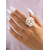 abordables Mariage ACC-Bague cocktail élégante et ajustable en fausse perle pour femme, couleur or et argent, bijou vintage idéal pour les mariages, les fêtes, les soirées et les occasions formelles.