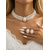 abordables Boda ACC-Conjunto de collar y pendientes de perlas artificiales para mujer, elegante gargantilla vintage multicapa con colgante ovalado, joyería nupcial clásica para bodas, fiestas nocturnas y eventos formales.