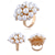 abordables Mariage ACC-Bague cocktail élégante et ajustable en fausse perle pour femme, couleur or et argent, bijou vintage idéal pour les mariages, les fêtes, les soirées et les occasions formelles.