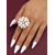 abordables Mariage ACC-Bague cocktail élégante et ajustable en fausse perle pour femme, couleur or et argent, bijou vintage idéal pour les mariages, les fêtes, les soirées et les occasions formelles.