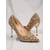 preiswerte Braut-Goldene, kristallverzierte Stiletto-Pumps für Damen, luxuriöse und glamouröse Brautschuhe für Hochzeiten in der Stadt