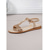 preiswerte Brautjungfer-Goldene, flache Riemchensandalen für Damen mit Kristallverzierungen, elegante und bequeme Schuhe für Brautjungfern bei Strandhochzeiten