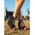 preiswerte Frauen-Schwarze Wildleder-Keilsandalen für Damen – trendige Festivalschuhe mit Cut-outs und neonpinken Akzenten &amp;Strassbesetzte Riemen für Coachella und Raves &amp;Sommerkonzerte im Freien